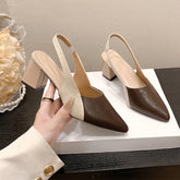 LBSFY  -  Pointed Toe Women Shoes High Heels Autumn Slingback Chunky Sandals 2024 Party Dress Slippers Fashion New Slides Shoes Female